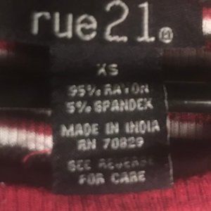 Rue 21 Casual Striped Stretch Top Red and White